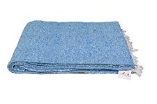 Open Road Goods Handmade Aqua Blue Yoga Blanket - Thick Mexican Blanket or Throw - Made for Yoga!