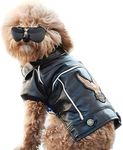 Cuteboom Dog Winter Coat Pu Leather Motorcycle Jacket for Dog Pet Clothes Leather Jacket, Waterproof (XXXL)