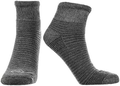 Doctor's Choice Diabetic Socks for Men, Seamless Ankle Socks with Non-Binding Top, Aloe Infused, Provides Extra Comfort for Gout, Quarter Socks, 1 Pair, Charcoal, Large, Size 10-13