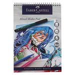 Faber-Castell Creative Studio Mixed Media Pad, A3, Spiral Bound Paper, 250 GSM, 30 Sheets, for All Media, Acrylic, Watercolour Paint and Pencils, Pastel, Charcoal, Graphite, Art, Craft, Home, School