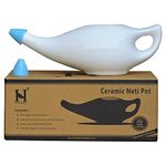 Ceramic Neti Pot Premium Handcrafted, Nose Cleaner for Sinus, Dishwasher Safe 225 Ml. - White Color