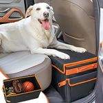 PETSFIT Back Seat Extender for Dogs, Dog Car Seat Extender with Storage, Collapsible Large Dog Car Seat for Dogs Up to 100 LBS (Black)