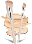 Bewudy 2 Pcs Concealer Brush, Angled Concealer Brushes for Under Eye, Precision Face Blending Blush Brush, Foundation Concealer for Dark Circles, Make up Nose Contour Brush Applicator