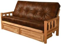 Starlight Canyon Home Brown Futons with Comfortable Mattress, Wooden Frame, Elegant Design, and Versatile Seating and Sleeping Solution