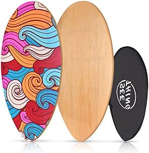 seething 35 Inch Skimboard with High Gloss Coat Wood Skim Board for Beginners,Kids, Teenagers, Adults and All Skimming(Clouds)