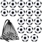 Coopay 18 Pieces 32mm Foosball Balls Table Football Soccer Replacement Balls Multicolor Official Tabletop Game Balls with a Black Drawstring Bag (Black/White Pentagon)