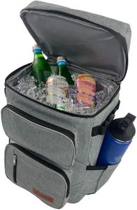 Breeze Life Multi Use Soft Insulated Cooler Backpack Bag for Outdoor Camping, Travel, Beach, Fishing, Sports, Lightweight and Portable, Holds up to 36 Cans, Keep Items Hot or Cold, Grey