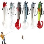 6 PCS Fishing Lures Big Soft Tail Soft Fishing Fishing Accessories Fishing Lure Set Sea Fishing Lures Silicone Swimbait Lures Artificial Bait