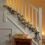 Marco Paul 6ft Artificial Christmas Garland - Large Durable Luxury Thick Indoor Red Berry Garland for Fireplace decor, christmas stair garland, Artificial Garland Christmas Decorations (Winter Berry)