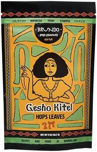 Brundo Ethiopian Spice Company Gesho Kitel | Authentic Brewing Hops Leaves | Hand Picked and Processed | Harvested in and Imported from Ethiopia | Non GMO | Organic | No preservatives | ጌሾ ቅጠል (4oz)