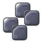 UGREEN FineTrack (4 Pack) Compatible with Apple Find My (iOS only), Air Tracker Tag with 2-Year Replaceable Battery, 80dB Alarm Volume, Bluetooth Finder for Keys, Wallet, Luggage, Suitcase and More