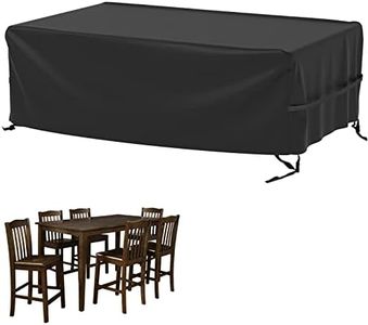 Velway Patio Table Cover Rectangle Waterproof Patio Furniture Cover for Outdoor Table and Chairs 84”Lx52”Wx29”H Oxford Dining Table Cover Tear-Resistant Wind Dust Proof Furniture Set Covers for Winter