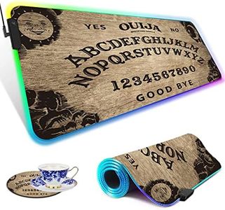 RGB Gaming Mouse Pad Large Mouse Pad Desk Mat Led Mouse Pad Light-up Mouse Pad, Large Keyboard Pad, Optical Waterproof Non-Slip, Great for Gamers, Retro Ouija Board