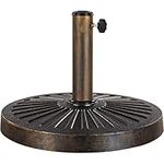 Yaheetech 14kg Patio Umbrella Stand Heavy Duty Garden Parasol Base Stand Outdoor Garden Umbrella Stand Holder Round Base Weight Bronze