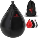 Boxerpoint Speed Bag Boxing Equipment – Durable PU Leather Punching Bag for Adults – Anti-Leak Speed Bags for Boxing & MMA – Hanging Punching Ball for Home and Gym (Black)