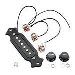 Musiclily Pre-Wired Soundhole Pickup Wiring Harness for 6 String Folk Acoustic Guitar, Black