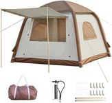 Inflatable Camping Tent with Pump,2-4 Person Dome Tents, Easy Setup Waterproof Outdoor Blow UpTents, Inflatable HouseTent with Mosquito Screen, 4 Season