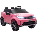 AIYAPLAY Land Rover Discovery Licensed 12V Electric Car for Kids, Ride on SUV with Remote Control, 4 Wheel Suspension System, Slow Start, LED Lights, Music, for 3-6 Years Old, Pink