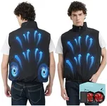 Lvkakmox Cooling Vest Jacket with 2 Fans - Men and Women 21V Air Conditioner Vests, With 20000mAh Battery (US, Alpha, X-Large, Regular, Regular, Black)