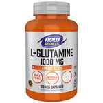 Now Foods, L-Glutamine, Double Strength, 1.000mg, 120 Capsules, Lab-Tested, Amino Acid, Gluten Free, Soy Free, Non-GMO