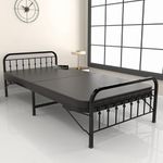 Honey Touch Metal Folding Bed Single Size with Mattress for Sleeping Guest Bed Easily Storable 3ft x 6ft (Ortho Tri Layer Foam, Black)