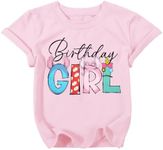 UNIQUEONE Birthday Girl Shirt 2nd 3rd 4th 5th 6th 7th 8th 10th Girls Party T-Shirt Birthday Outfit E-Pink