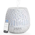 Simpeak 400ml Essential Oil Diffuser, BPA Free Aromatherapy Diffuser Humidifier, Aroma Diffuser with Variable Color LED Light & 3 Timing Mode, Electric Diffuser with Remote Control & Auto Shut-Off