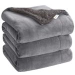 OYO BABY Sherpa Blanket for Single Bed - Grey | Ultra Soft Winter Blanket | Heavy Winter Warm Flannel & Sherpa Throw Blanket for Kids & Adults | Premium Thick All Season Quilt Blanket - 150x228cm