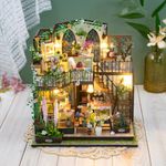 DIY Miniature House Kit, Garden Tiny House Kit Mini Model Dollhouse for Adults Teens to Build 1:24 (Double Garden House)