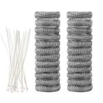 24 Pieces Lint Traps Stainless Steel (Never Rust) Washing Machine Lint Snare Traps, Washer Hose Lint Traps with 24 pcs Cable Ties