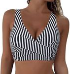 Hilor Women Sexy V Neck Bikini Top 