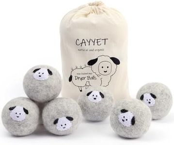 CAYYET Wool Dryer Balls 6-Pack, Dryer Balls Laundry Reusable Reduce Clothing Wrinkles, 100% New Zealand Wool, Chemical-Free Fabric Softener, Dries More evenly, Quicker Drying time…