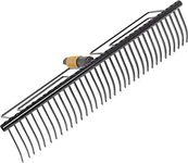 Fiskars QuikFit Gather Rake, with 35 Tines, Tool Head, Width: 57 cm, Hardened Steel Tines, Black, 1000656