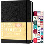 Legend Planner PRO Hourly Schedule - Weekly & Daily Organizer with Time Slots. Appointment Book Journal for Work & Personal, A4 (Black)