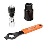 Oumers Bike Crank Extractor and Bottom Bracket Remover with 16mm Spanner Wrench, Bicycle Crank Removal Tool Crank Puller Tool-Bike Crank Arm Remover Spanner Repair Tools Kit