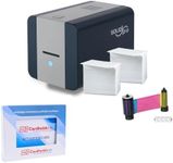 Cardholdir ID Easy Badges Solid 210 ID Badge Printer | with Beginner Software, & Everything Needed to Design and Print 200 ID Cards, | Single Sided Employee & Student ID Card Printer