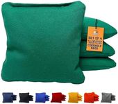 Cornhole365 All Weather Cornhole Bags - 6"x6" Premium Plastic Pellet Resin-Filled, Weather-Resistant, Solid Color Duck Cloth Cornhole Bean Bags - Professional Cornhole Bags Set of 4 (Tractor Green)