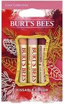 Burt's Bees Kissable Color Holiday Gift Set, 3 Lip Shimmers in Gift Box - Cool Collection in Watermelon, Apricot and Grapefruit