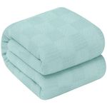 Oakias Summer Cotton Blanket King Mint – Lightweight Thermal Blanket – 350 GSM – 90 x 108 Inches – Ideal for All Seasons – Perfect for Covering Any Bed