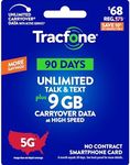 Tracfone $68 Unlimited Talk & Text Plus 9 GB of Data 90-Day Prepaid Plan(Physical Delivery)