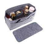 Doxo Purse Organizer Insert Handbag&Tote Felt with Bag Fits for Speedy and Neverfull & Base Shaper 2pc Set (Large- Gray-Combination)