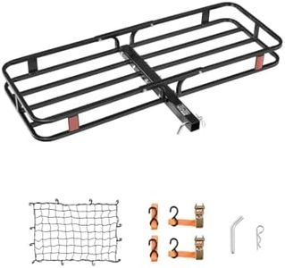 VEVOR 53" x 19" x 5", Hitch Cargo Carrier, 500 lbs Capacity Hitch Cargo Carrier with Hitch Stabilizer & Ratchet Straps, Folding Hitch Mount Cargo Carrier with Cargo Net with Hook, Fit for SUVs