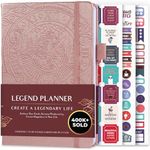 Legend Planner – Weekly & Monthly Life Planner to Hit Your Goals & Live Happier. Organizer Notebook & Productivity Journal. A5 (Rose Gold)