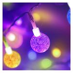 Coloured Globe String Lights Battery Operated?2 Pack 26.2FT 60 LED 16 Colour Changing Water Proof Crystal Ball Outdoor String Lights with Remote Control for Home, Patio,Party, Christmas, Garden Decor