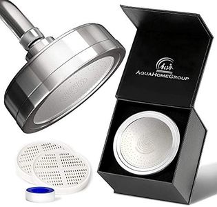 AquaHomeGroup Luxury Filtered Shower Head (Metal) 2 Cartridges Vitamin C+E+A + 5 Shower Caps - Reduses Chlorine & Sediments - Consistent Water Pressure - Massage and SPA Effery Shower Head