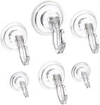 iDesign 18130 Power Lock Bathroom Towel Hooks, Plastic Bathroom Hooks, Clear, Set of 6 Hooks with Suction Cups