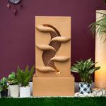 EXPLEASIA Contemporary Leaf Indoor Water Fountain, Water Fountain for Home, Water Fountain for Home and Office | Housewarming Gift| with Maintenance Kit| (Beige) (87X28x46 cm)