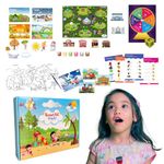 Beautiful Mindz Learning kit with 6 Fun and Learning Activities (Board Game, Painting, worksheets, Puzzles) Age - 1-3 Years Old