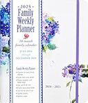 2025 Hydrangeas Family Weekly Planner (18 months, July 2024 to Dec 2025)