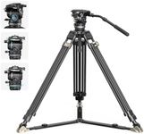 SmallRig AD-Pro8 FreeBlazer Counterbalance Carbon Fiber Video Tripod Kit, 77" Video Tripod with 6-Step Counterbalance, 4-Step Pan/Tilt Hydraulic Damping, 2 Mid-level Spreaders, Max Load 17.6lbs - 4465